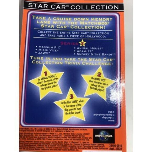 Matchbox Star Car Series 2 Animal House 62 Red Corvette 1997 New Sealed - Picture 6 of 6